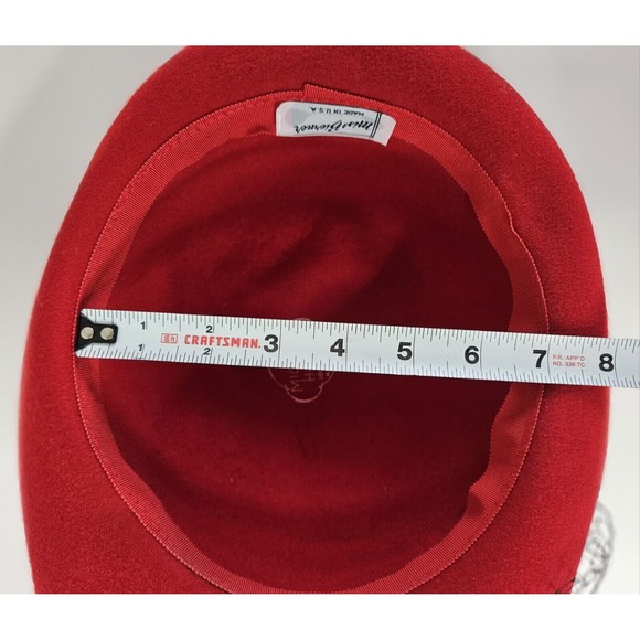 Michael Howard Miss Bierner Red Wool Hat HTF Rare - Picture 9 of 9